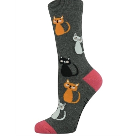 Womens Kitty Cats Bamboo Socks BBS18CATSW-GRY DownUnderWear