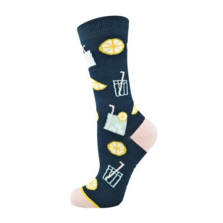 Womens Lemonade Bamboo Socks Navy Bamboozld - 1