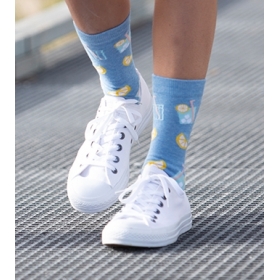 Womens Lemonade Bamboo Socks Blue Bamboozld - 1
