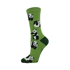 Womens Panda Bamboo Socks BBS18PANDAW-GRN DownUnderWear