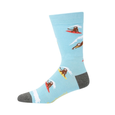 Mens Surfing Sloth Bamboo Socks Bamboozld - 1
