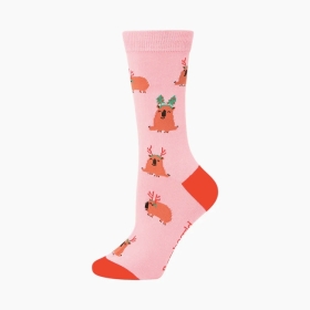 Womens Xmas Jolly Wombat Bamboo Socks BBS20JOLLYWOMBATW