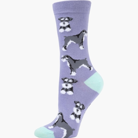 Womens Fluffy Schnauzer Bamboo Socks