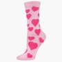 Womens Fluffy Hearts Bamboo Socks Pink